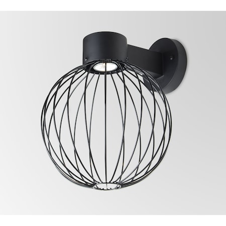 Besa Lighting Sultana Globe Wall Sconce, Black Finish, 1x4W LED SULTANA-G-WALL-LED-BK